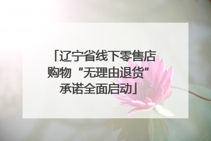 辽宁省线下零售店购物“无理由退货”承诺全面启动